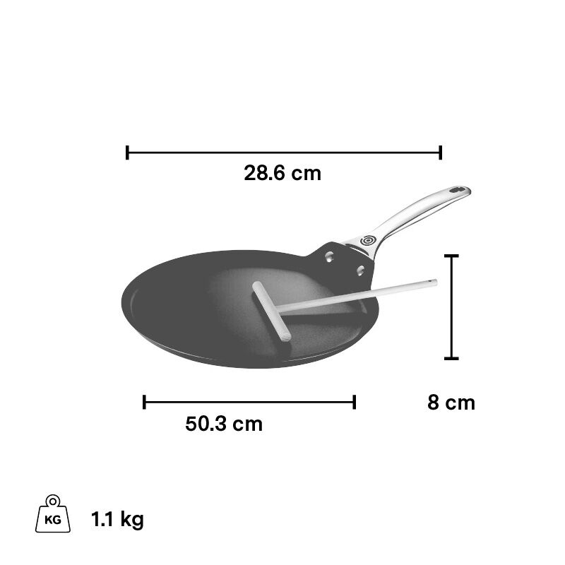 Le Creuset Toughened Nonstick Pro 11 Inch Crepe Pan w/Reateau