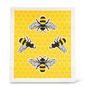 Abbott Tea Towel & Swedish Dishcloth Set, Bees