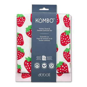 Abbott Tea Towel & Swedish Dishcloth Set, Strawberry