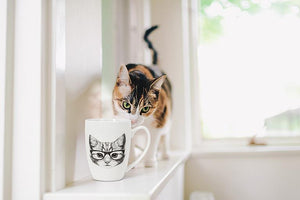 Abbott Mug 12oz, Pen & Ink Cat