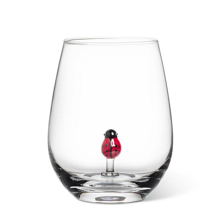 Abbott Stemless Wine Glass, Ladybug