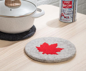 Abbott Felt Trivet, Maple Leaf Grey