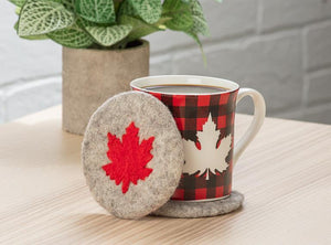 Abbott Felt Coaster 4 Inch, Maple Leaf