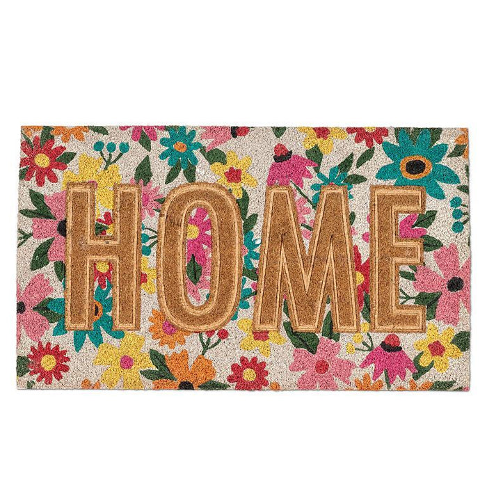 Abbott Doormat, Floral Pressed "HOME"