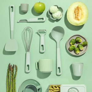 eKu Nylon Slotted Spoon, Avocado Green