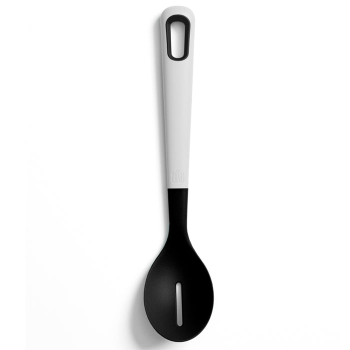 eKu Nylon Slotted Spoon, Caviar Grey