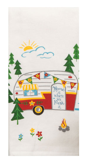 Kay Dee Dual Purpose Terry Tea Towel, Happy Camper Home