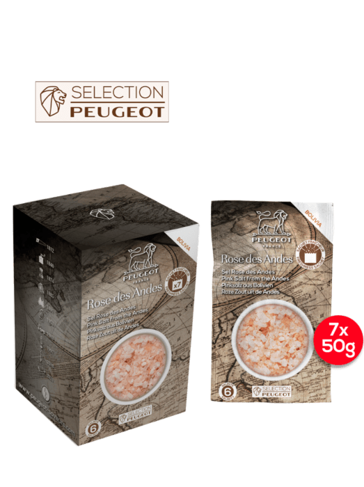 Peugeot Salt Mill Refill Bolivian Pink Rock Salt Box Set (7 x 50g Sachets)