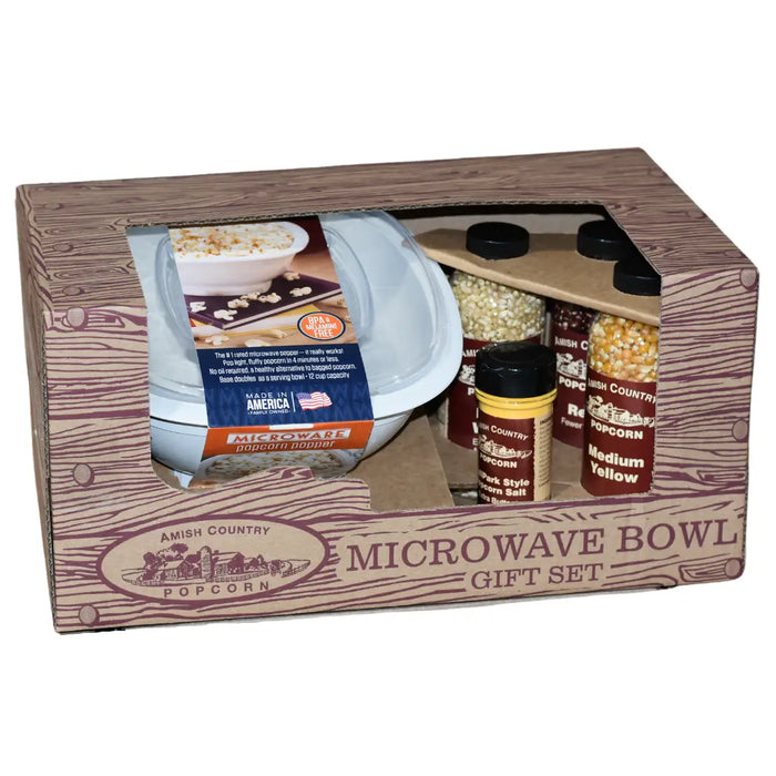 Amish Country Popcorn Microwave Bowl Gift Set