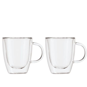 OGGI BREW Glass Coffee Cups 350ml Set of 2