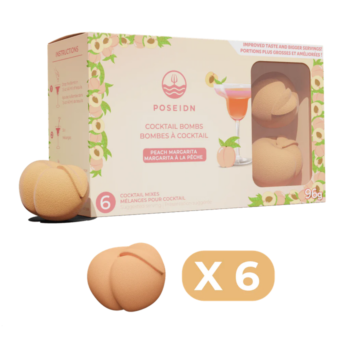 Poseidn Cocktail Bomb Set of 6, Peach Margarita