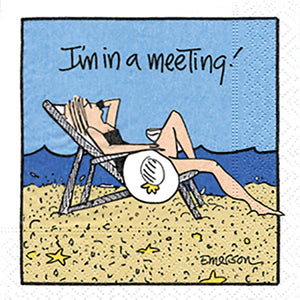 Design Design Cocktail Paper Napkin, "I'm in a Meeting"