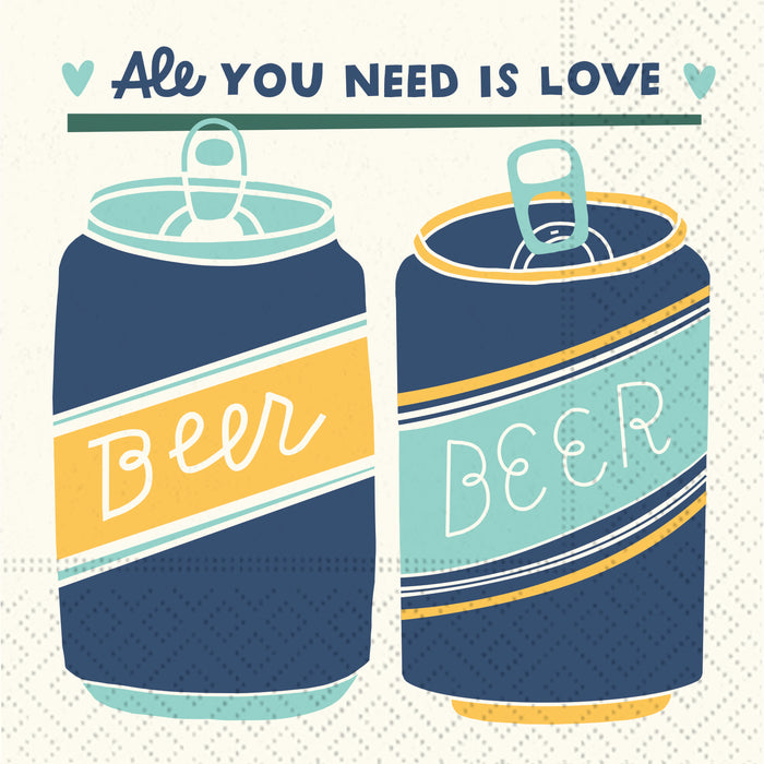 Design Design Cocktail Paper Napkin, Ale You Need is Love