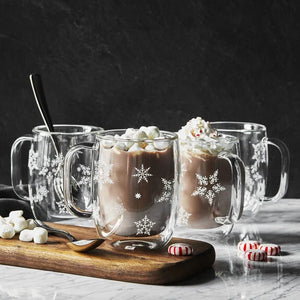 ZWILLING SORRENTO PLUS Double-Walled Mug Set of 4, Snowflake