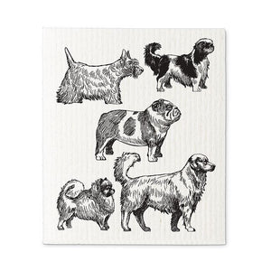 Abbott Swedish Dishcloth Set of 2, Dog Sketch