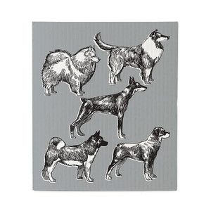 Abbott Swedish Dishcloth Set of 2, Dog Sketch