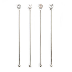 Kikkerland Cocktail Stirrers Set of 4, Skulls