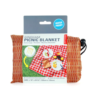 Kikkerland Gingham Picnic Blanket