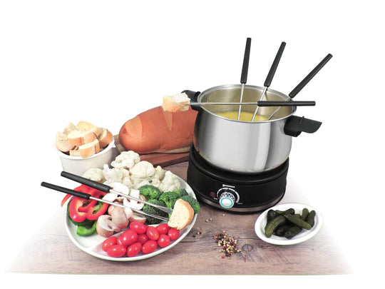 Swissmar Stainless Steel 10-Piece Electric Fondue Set