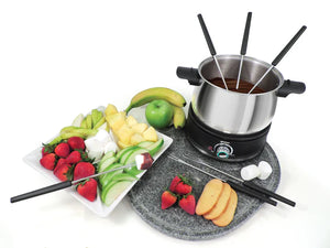 Swissmar Stainless Steel 10-Piece Electric Fondue Set