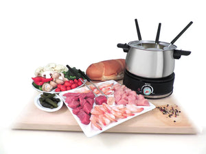 Swissmar Stainless Steel 10-Piece Electric Fondue Set