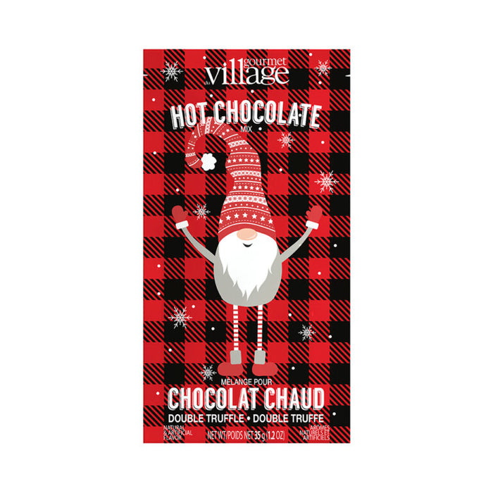 Gourmet Village Hot Chocolate Drink Mix, Plaid Gnome (Double Truffle)