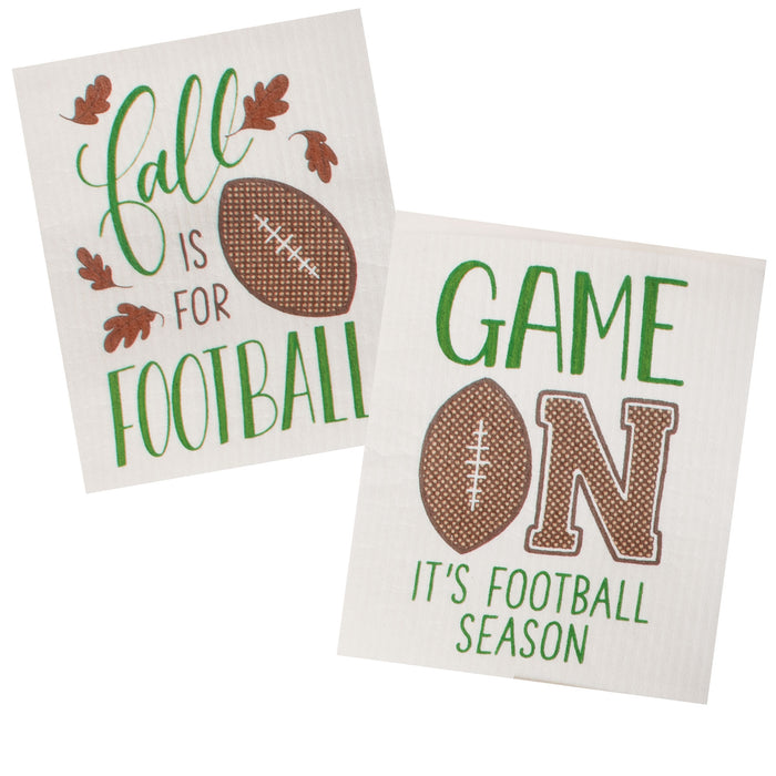 Kay Dee Swedish Dishcloth Set of 2, Game On Football