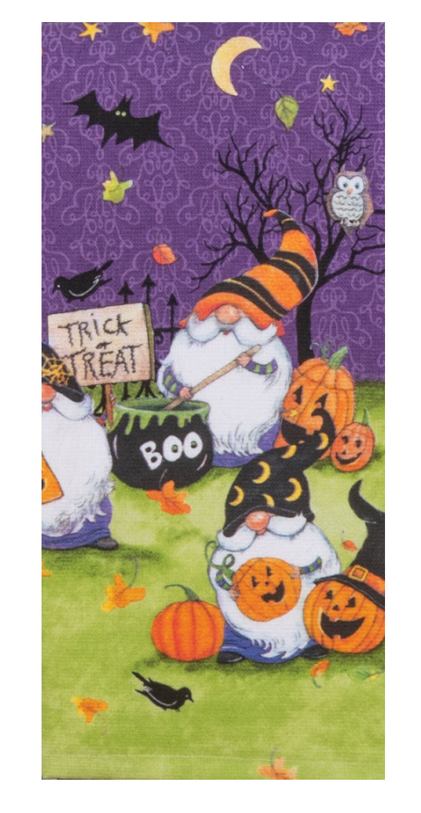 Kay Dee Dual Purpose Terry Tea Towel, Halloween Gnomes