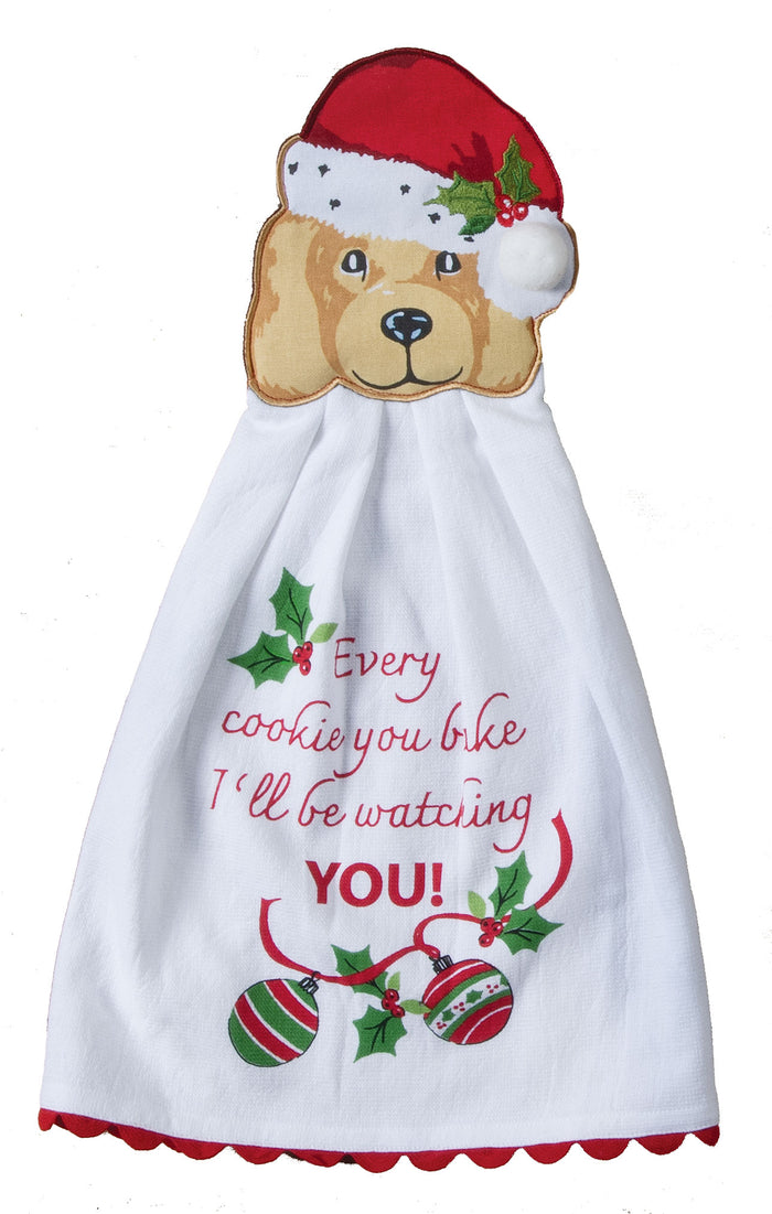 Kay Dee Hang Up Tea Towel, Bowie Wowie Christmas Dog