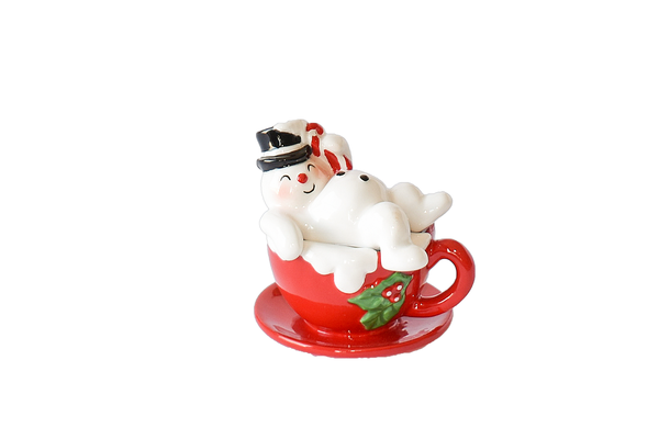 Ganz Salt & Pepper Set, Snowman in Mug