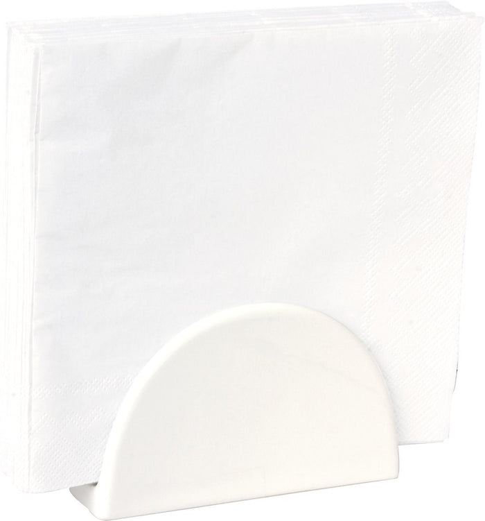 IHR Porcelain Luncheon Size Napkin Holder, White