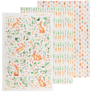 Danica Now Designs Flour Sack Tea Towel Set of 3, Easter Meadow