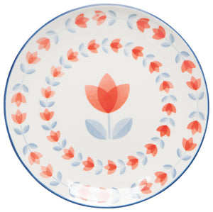 Danica Now Designs Stamped Appetizer Plate 6 Inch, Red Tulip