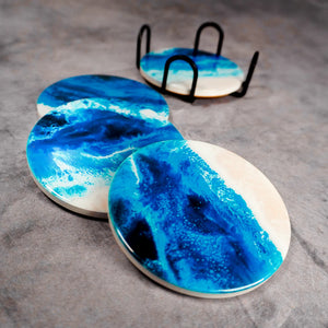 Lynn & Liana Designs Ceramic Resin Coasters Set of 4, Ocean Vibes