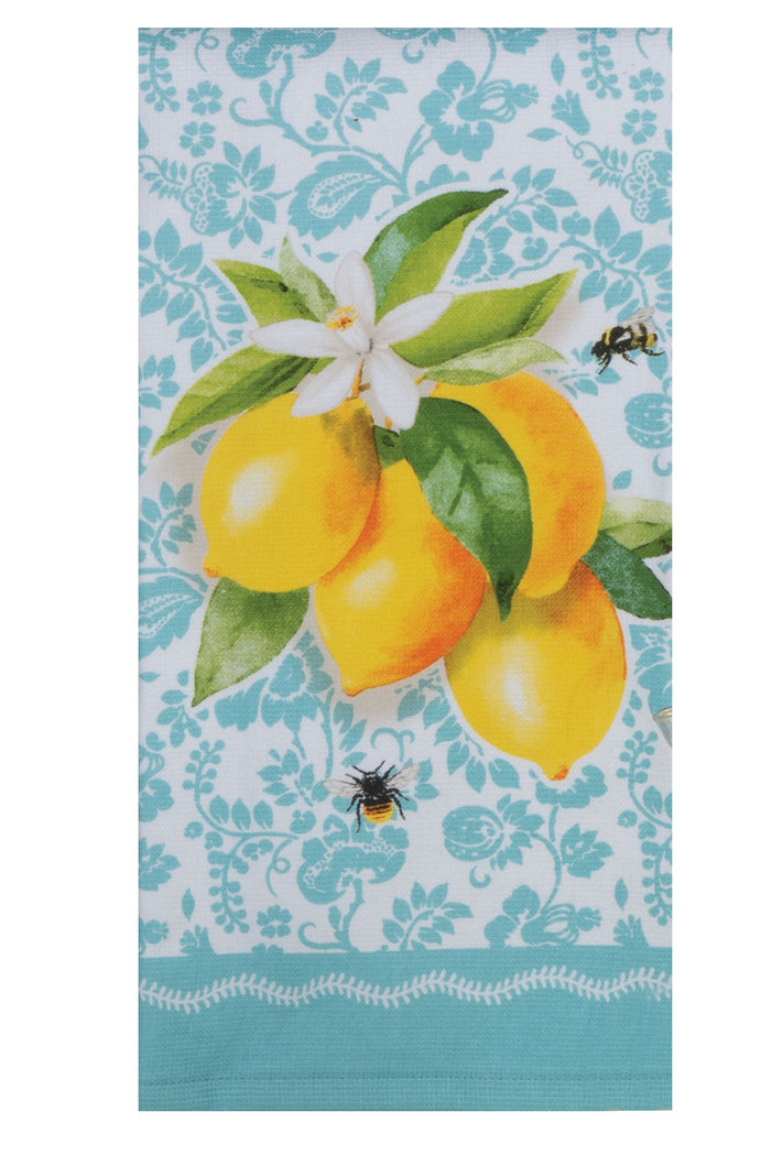 Kay Dee Dual Purpose Terry Tea Towel, Bee Zesty