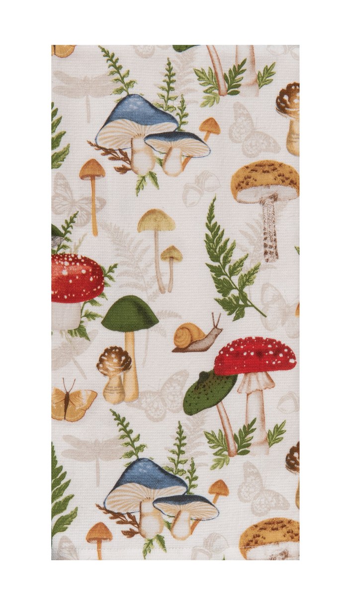 Kay Dee Dual Purpose Terry Tea Towel, Botanical Mushroom