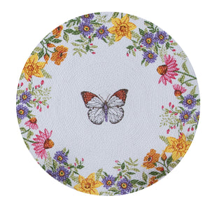 Kay Dee Designs Round Braided Placemat, Garden Walk