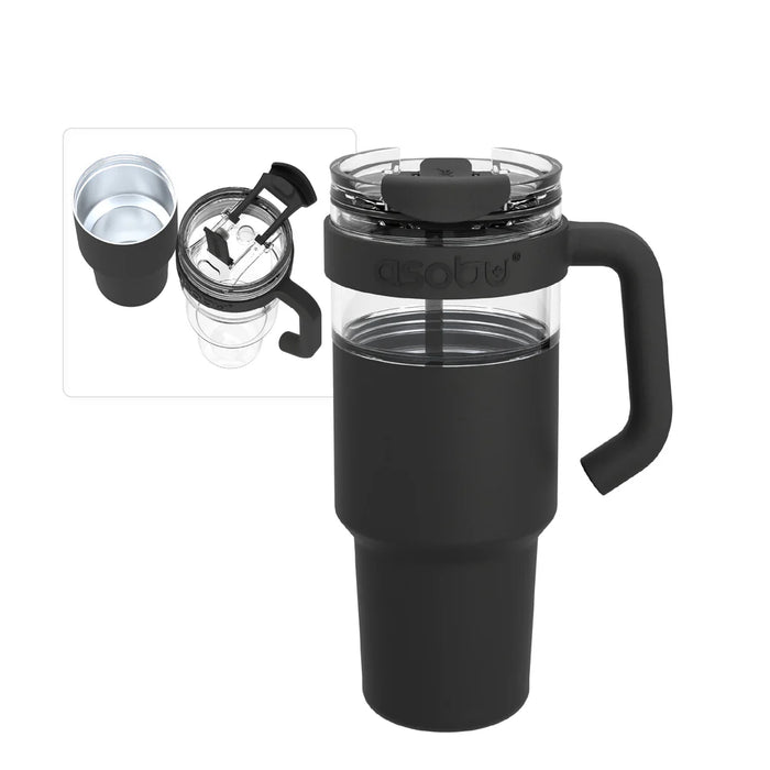 Asobu Explorer Travel Mug, 34oz | 25 oz, Black