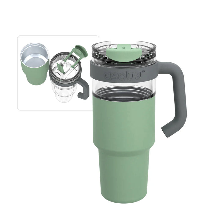 Asobu Explorer Travel Mug, 34oz | 25 oz, Basil Green