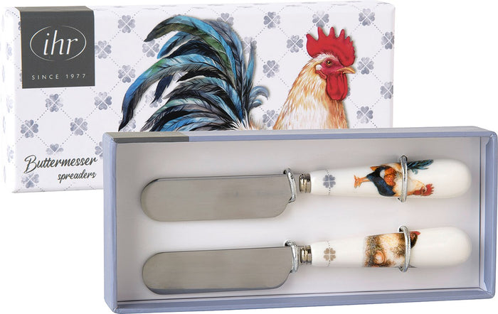 IHR Spreader Set of 2, Albert Rooster Blue