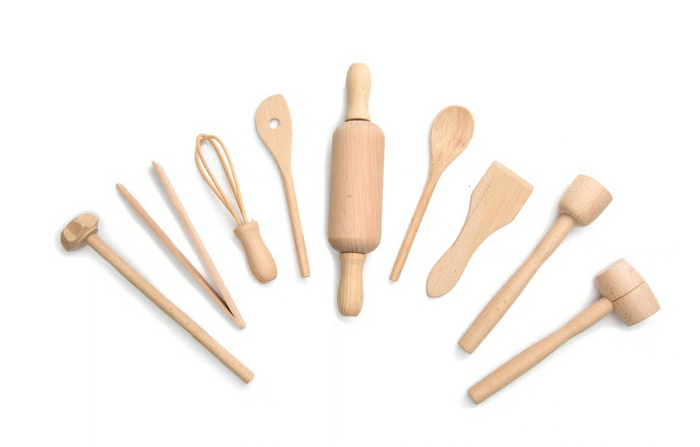 Fox Run Kids Wooden Kitchen Tools Set