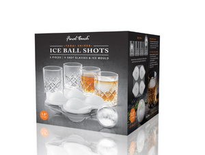 Final Touch Yarai Shiver Ice Ball Shots Set with 4 Glasses