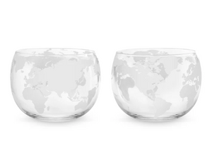 Final Touch Revolve Globe Glass Set of 2