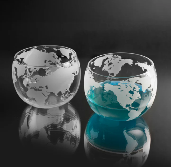 Final Touch Revolve Globe Glass Set of 2