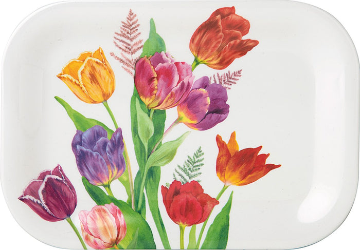 IHR Melamine Snack Tray, Bright Tulips