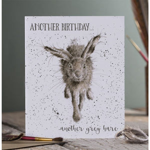 Wrendale Designs Greeting Card, Birthday 'Little Gray Hare'