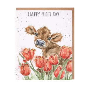 Wrendale Designs Greeting Card, Birthday 'Birthday Bessie' Cow