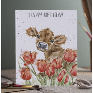 Wrendale Designs Greeting Card, Birthday 'Birthday Bessie' Cow