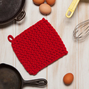 Danica Heirloom Knit Pot Holder, Chilli