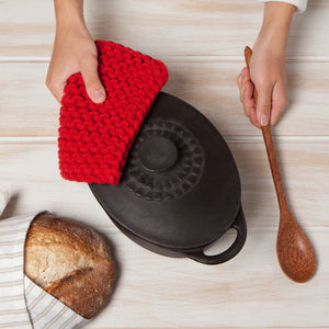 Danica Heirloom Knit Pot Holder, Chilli